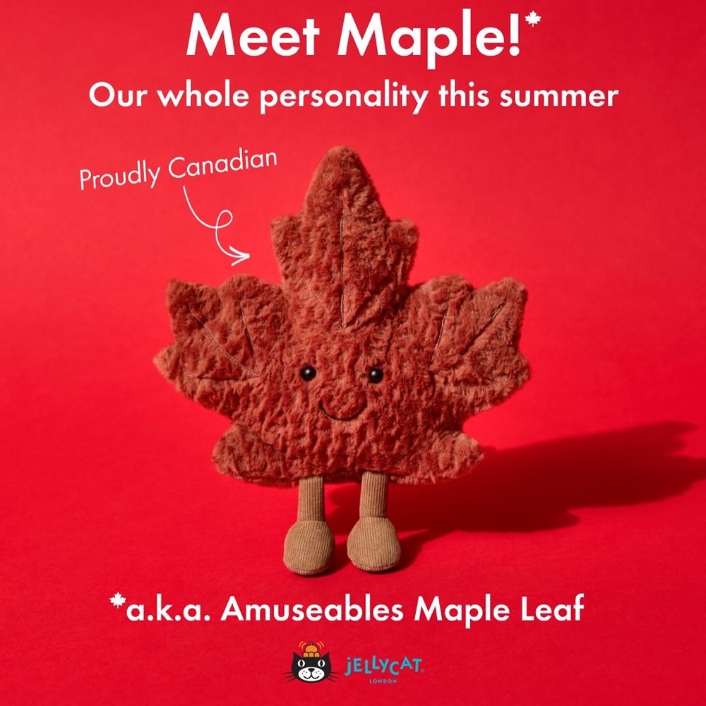AUTHENTIC NWT Jellycat amuseable maple leaf